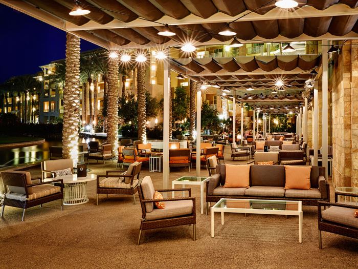 Nighttime on the patio at the JW Marriott Phoenix Desert Ridge Resort & Spa
